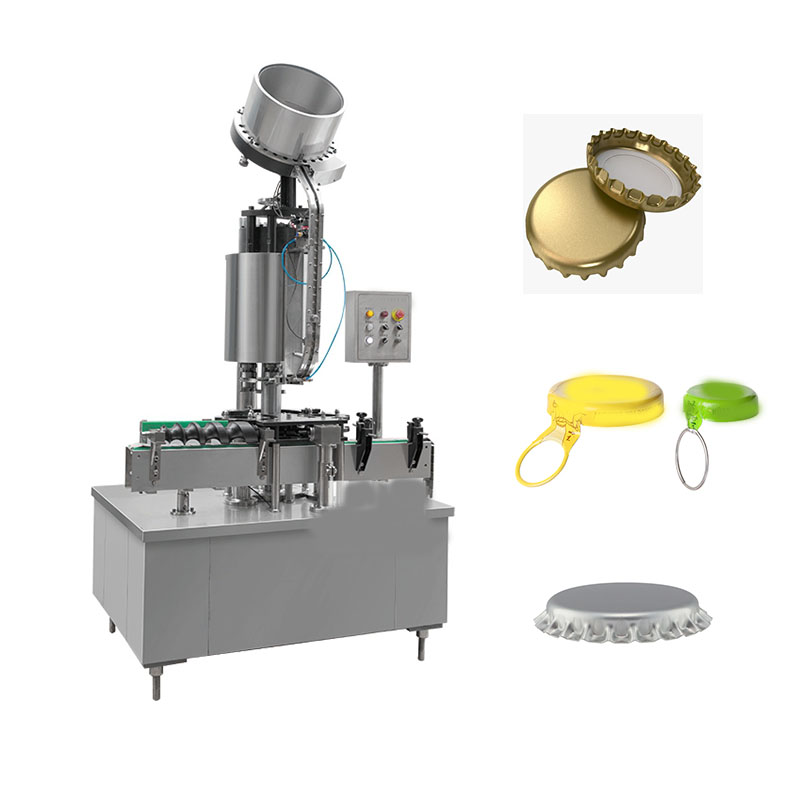 High-speed automatic screw capping machine for secure container sealing.