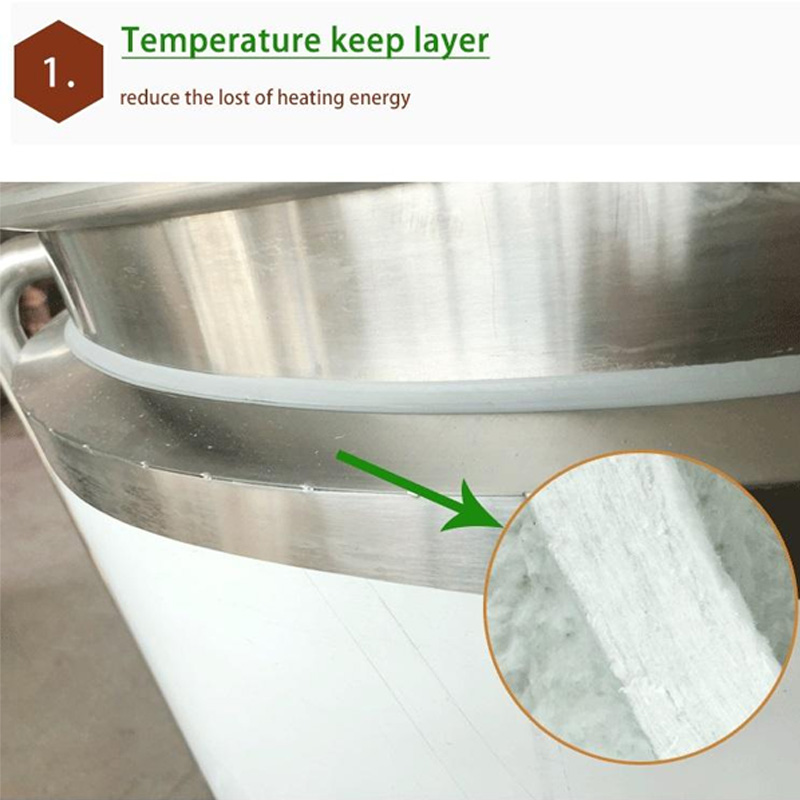 Alcohol distillation equipment has an insulation layer that can reduce heat loss