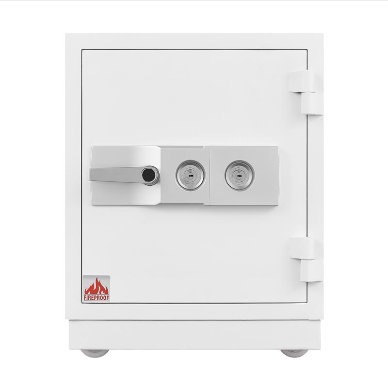 Front view of a safe with electronic digital lock and high fire safety