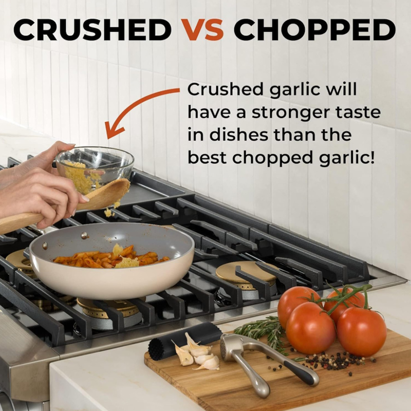 Crushed garlic willhave a stronger tastein dishes than thebest chopped garlic