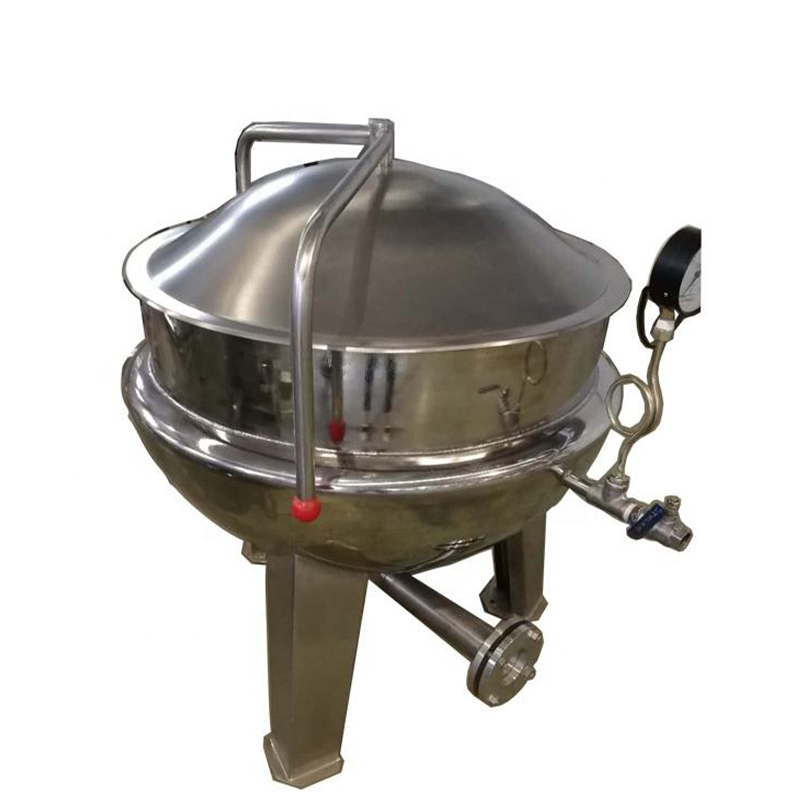 This kettle features a hemispherical pot body and a sealed lid, with a pressure gauge and control valves
