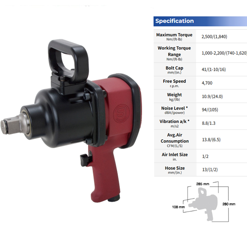 Performance Parameters: Max Torque Free Speed Bolt Capacity Air Consumption