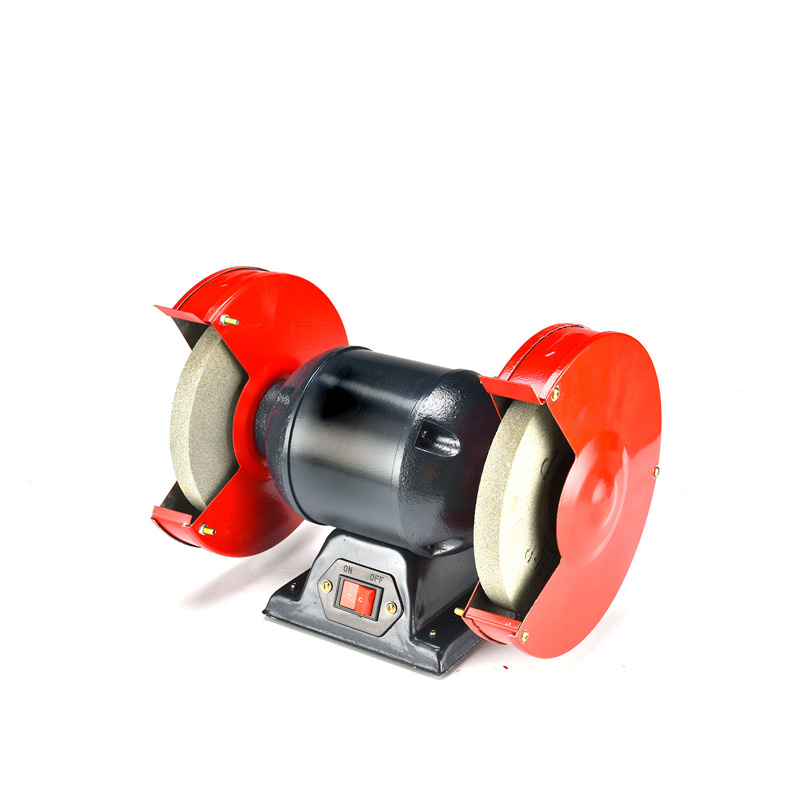 Industrial bench grinder’s side profile shot.