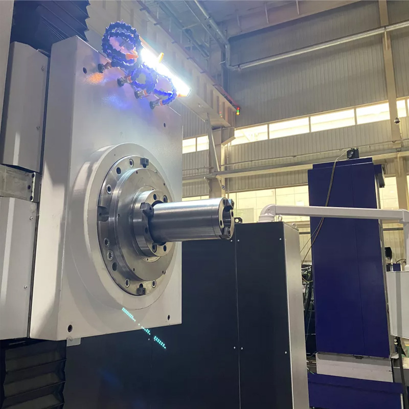 Detailed view of the boring machine.
