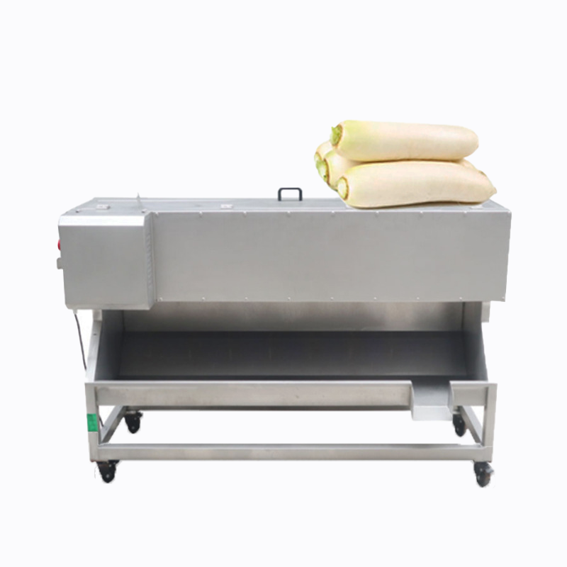 The fully automatic white radish peeling machine is specifically designed for mass peeling of white radishes.