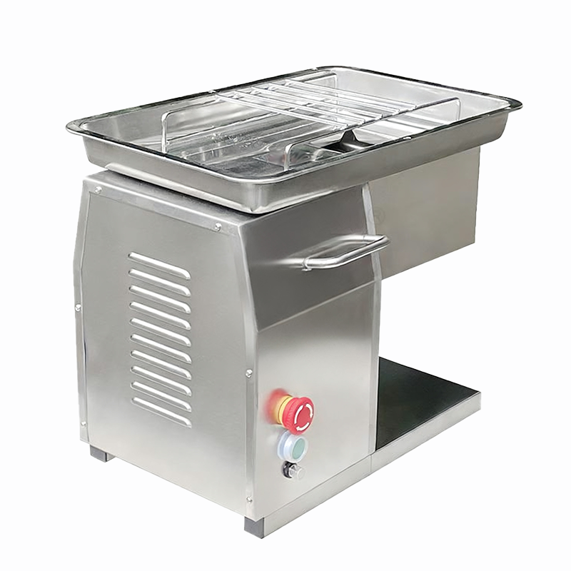 The fully automatic meat slicer combines the functions of cutting blocks, strips, and slices.