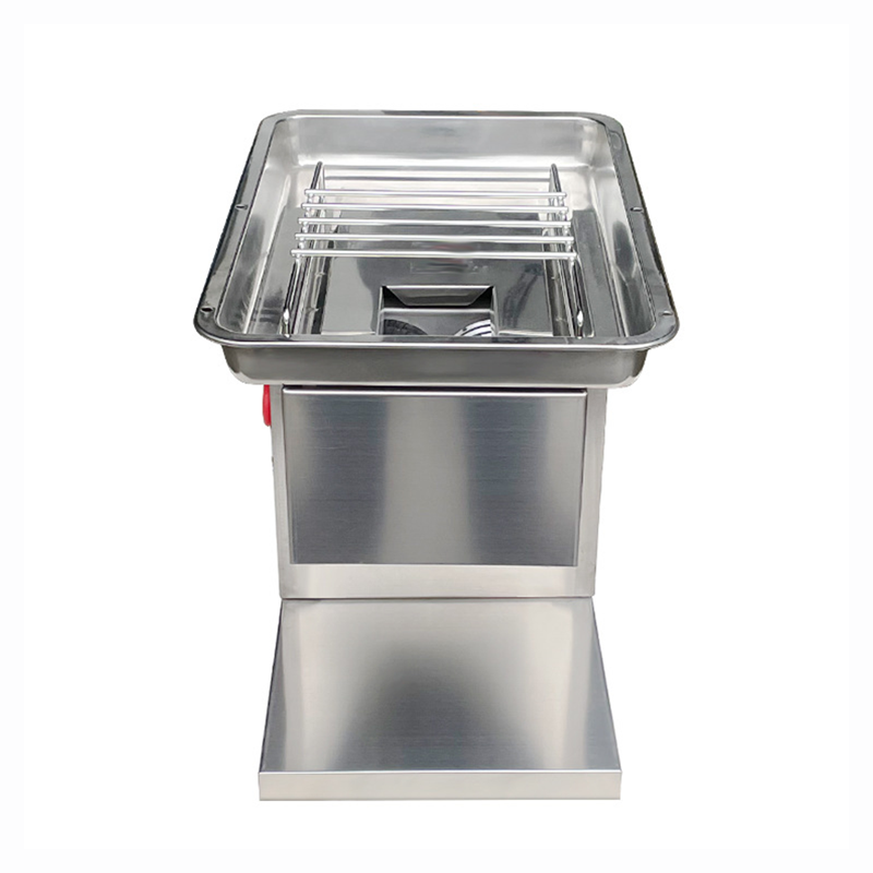 The fully automatic meat slicer features a food-grade stainless steel body.