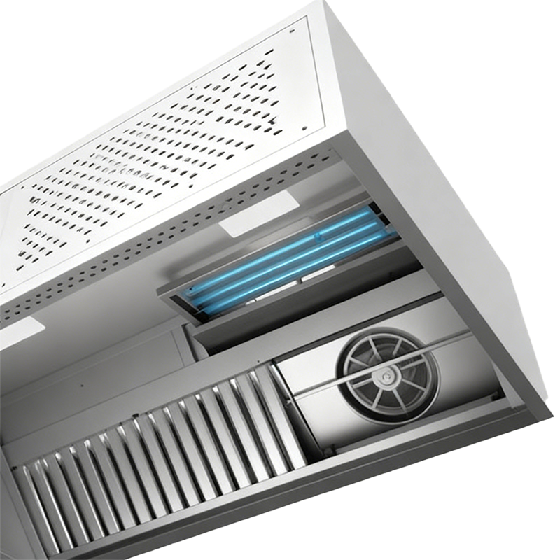 The UV sterilization oil fume purifier combines efficient oil fume purification with sterilization functions.