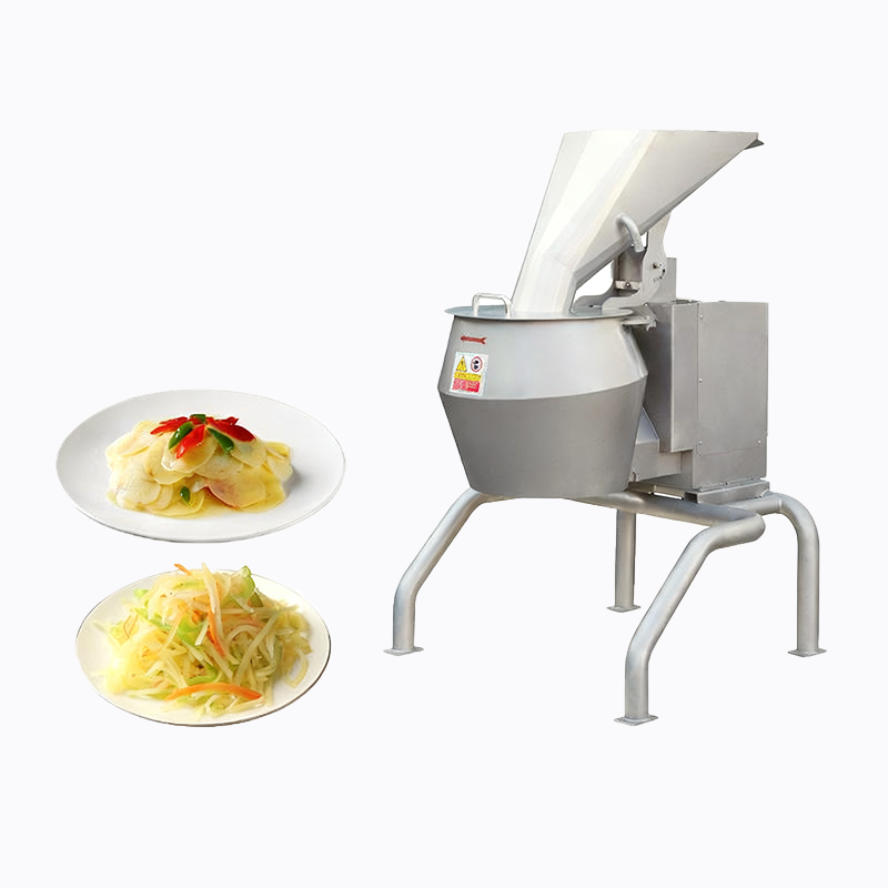 The high-speed shredding and slicing machine is made of food-grade stainless steel.