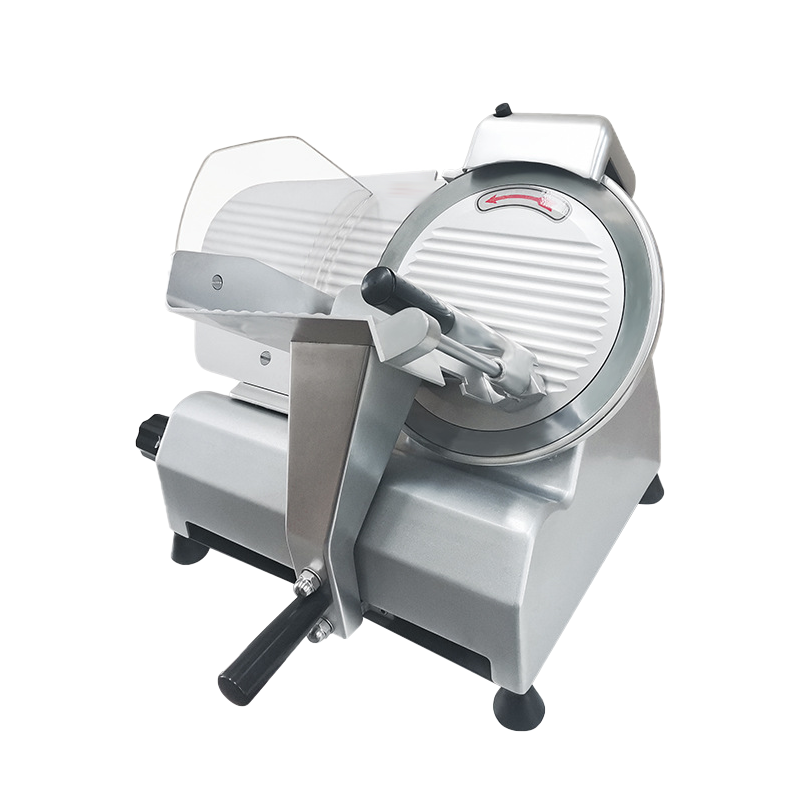 The meat slicer uses a semi-automatic feeding design