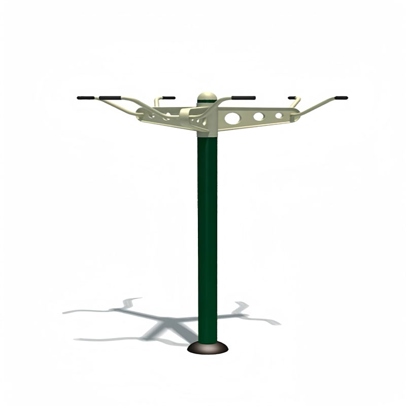 Outdoor fitness equipment, enhancing community resident health and physical fitness.