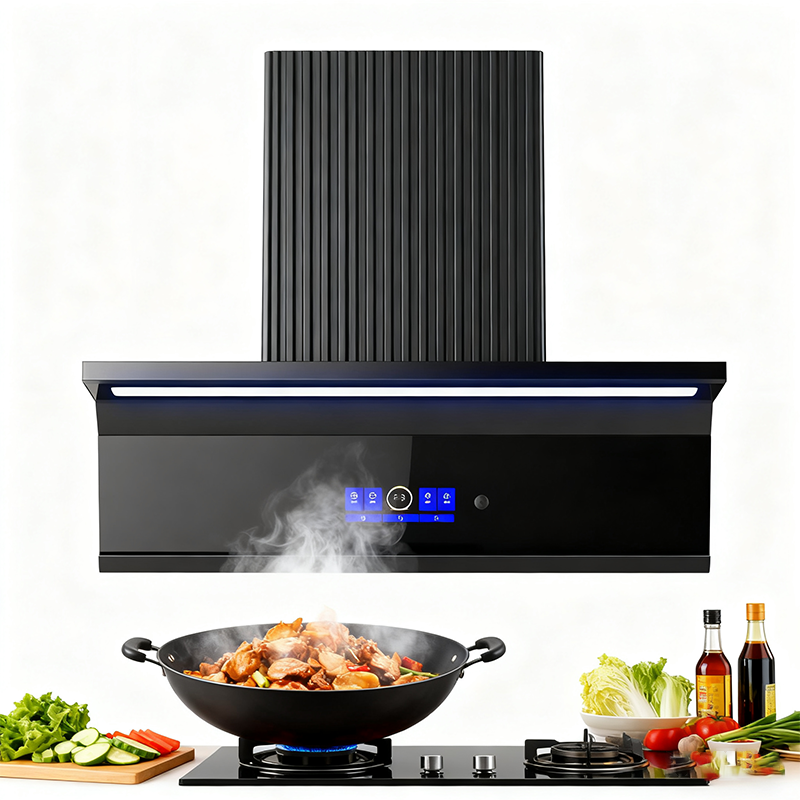 The range hood keeps the kitchen air fresh