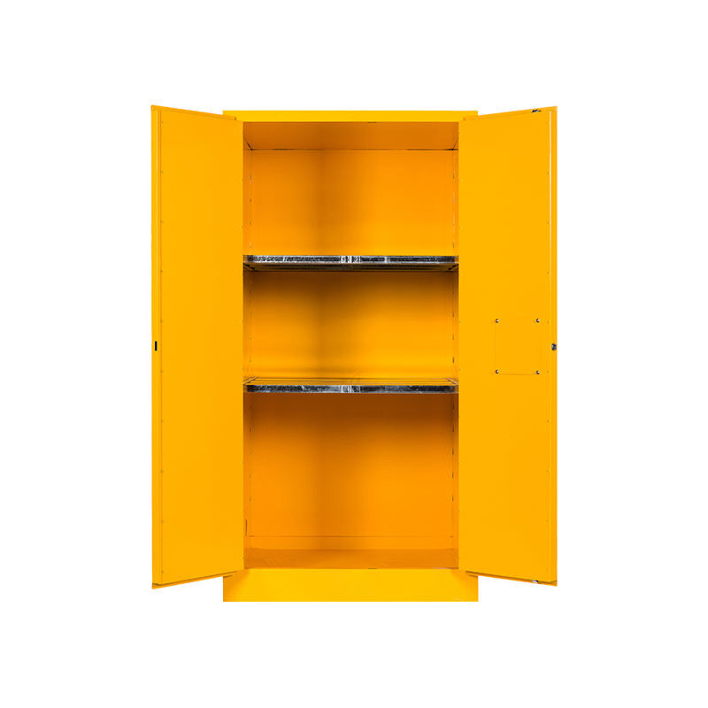 Safety storage chem cabinet door open shot.