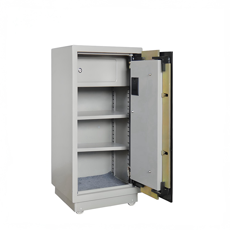 Heavy duty bank safe door open shot.