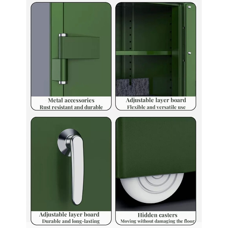 Detailed display of each part of the security safe.