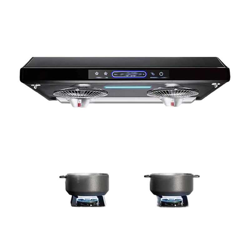 Ultra-thin top suction range hood with low-noise operation