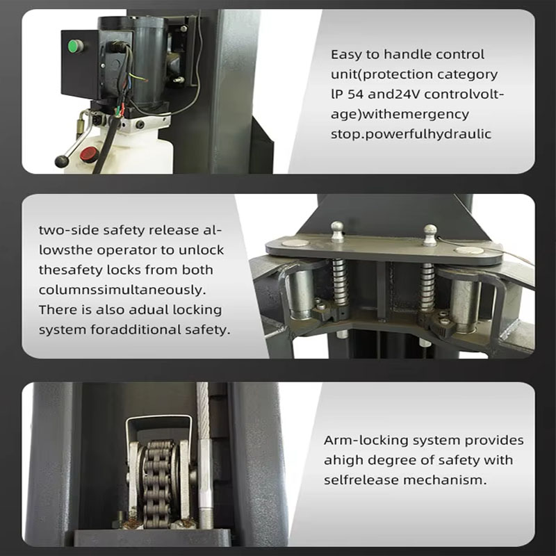 Vehicle lifting equipment ensures excellent stability and a lifting capacity of up to 4000 kg.