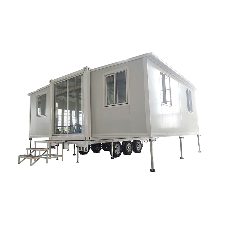 Jobsite two-axle trailer, 5500kg, 4 supporting legs.