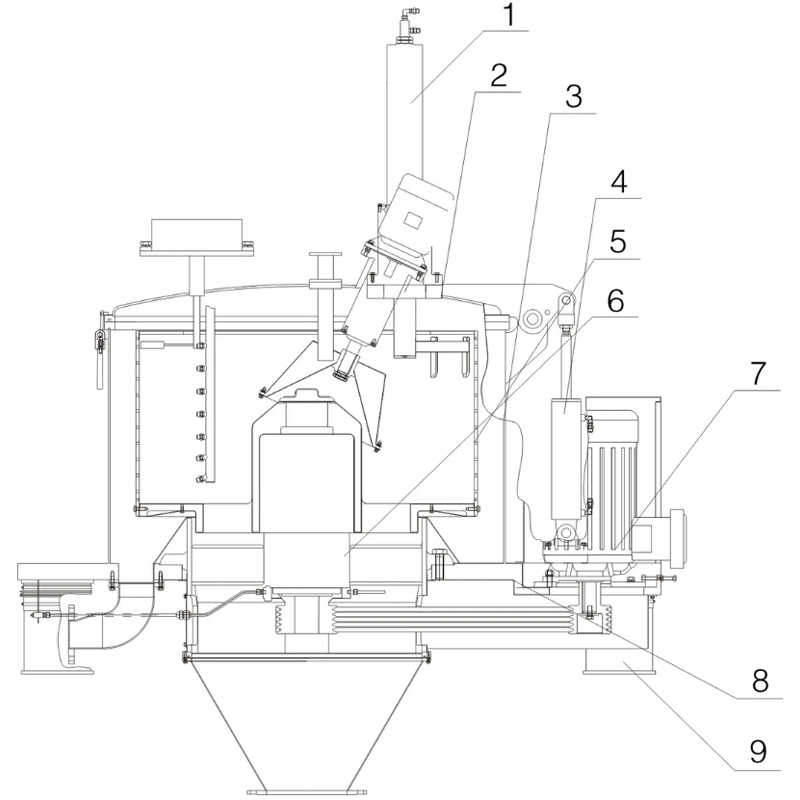 internal component layout of automatic flat plate centrifuge 100L