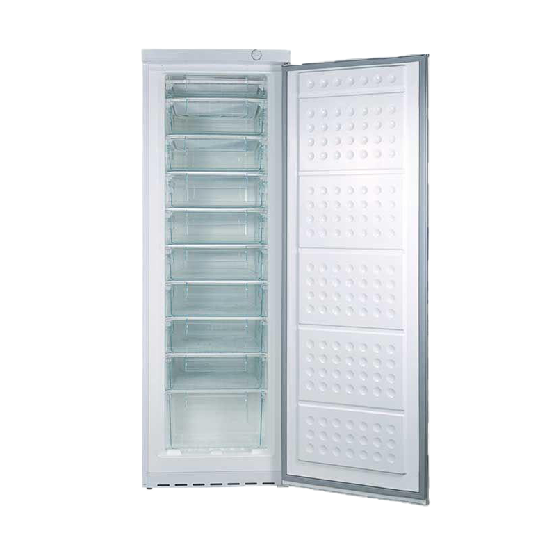 Drawer-style upright freezer prevents food odors from mixing