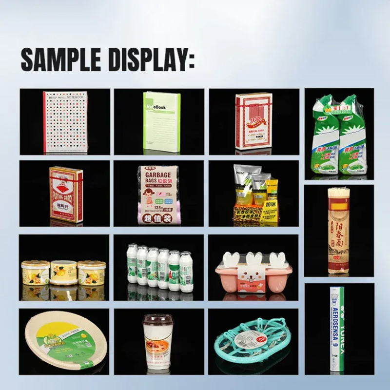 Finished shrink wrapped products for food cosmetic and pharmaceutical packaging