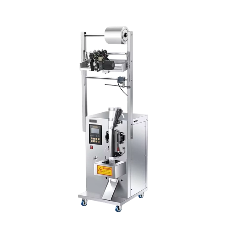 The automatic liquid bag filling machine is made of stainless steel.