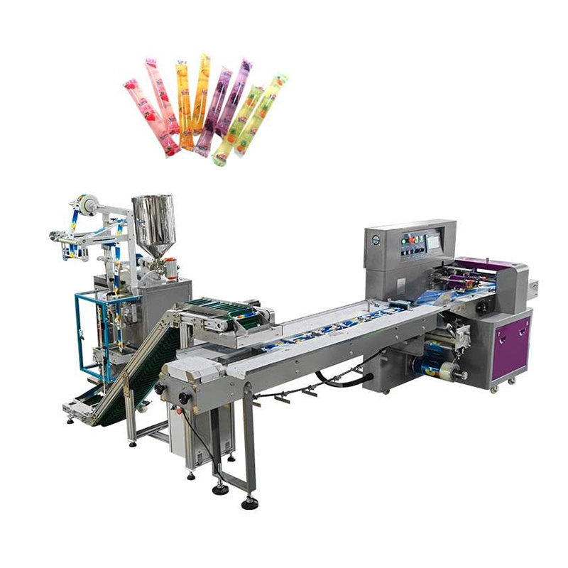 The automatic juice packaging machine has a heat sealing function.