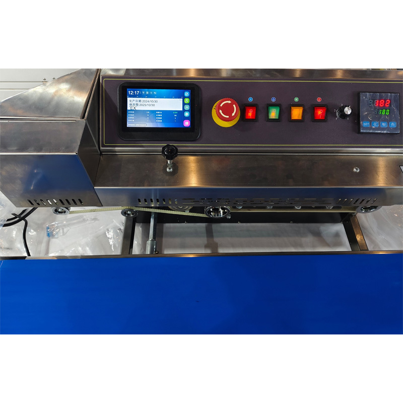 Detailed image of an electric bag sealing machine.