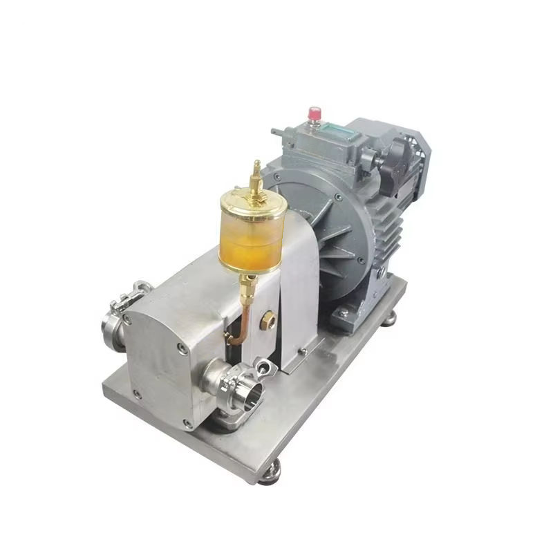 Commercial SS cam rotor pump full view.