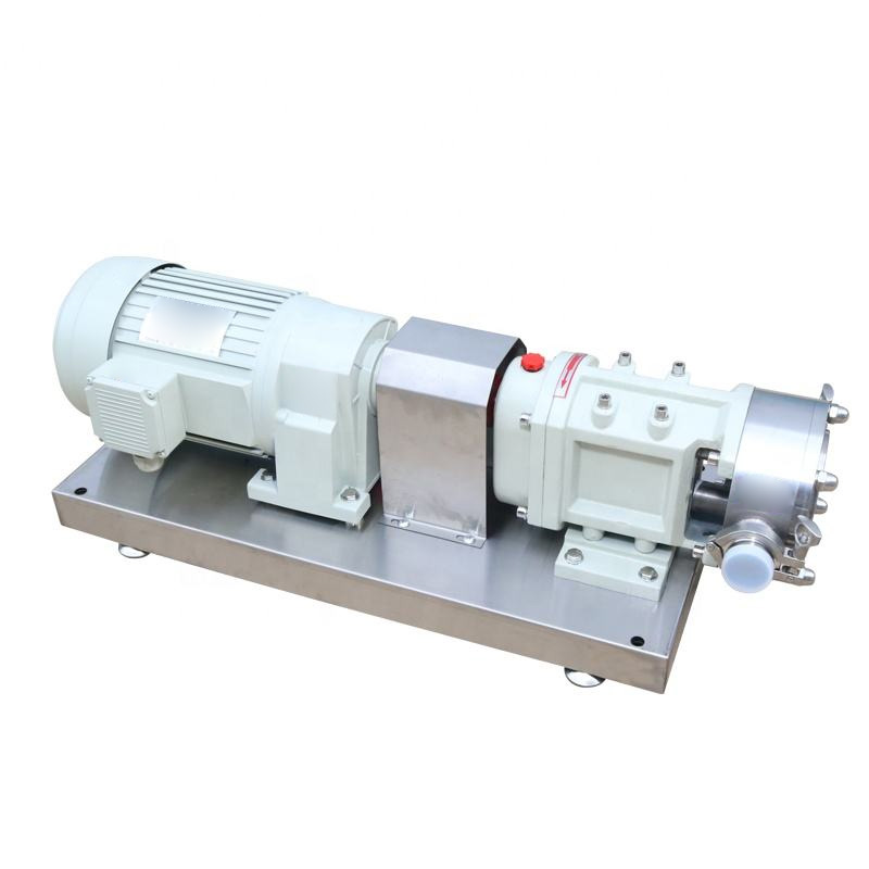 A side view of a pump for transferring viscous oily fluids.
