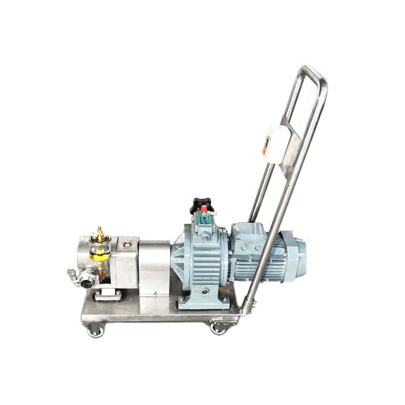 A side view of a food-grade high-viscosity metering pump.