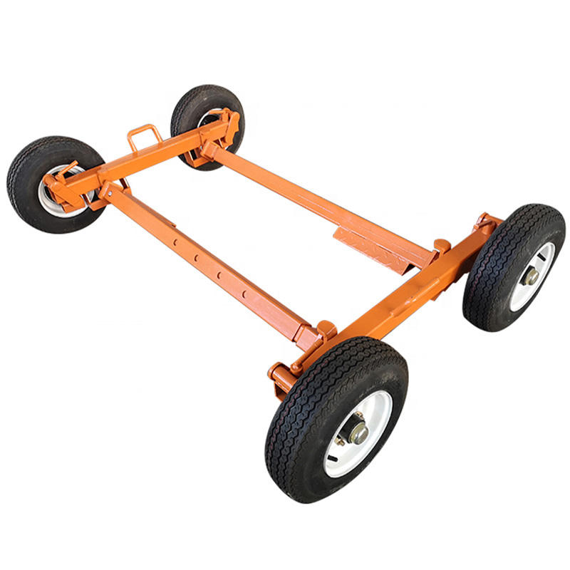 Durable car dolly, metal, 4 wheels for smooth vehicle maneuvering.