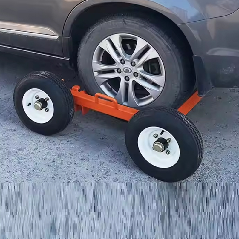 Heavy-duty car dollys, tread for grip,ideal for auto repair/relocation.
