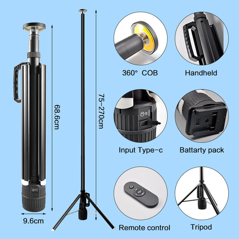 Portable 3500 lumen job site work light with aluminum stand
