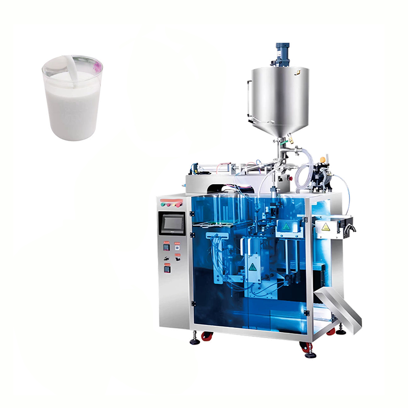 The milk packaging machine uses aseptic cold-sealing technology.
