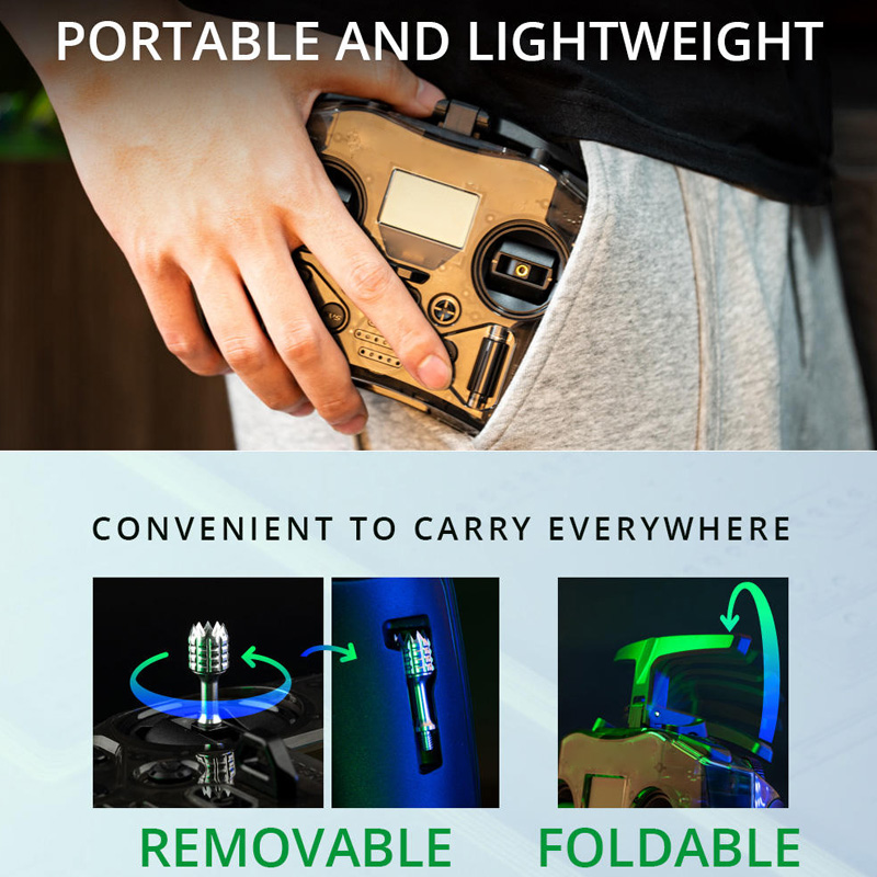 The lightweight and portable design makes it easy to carry and suitable for outdoor flight use.