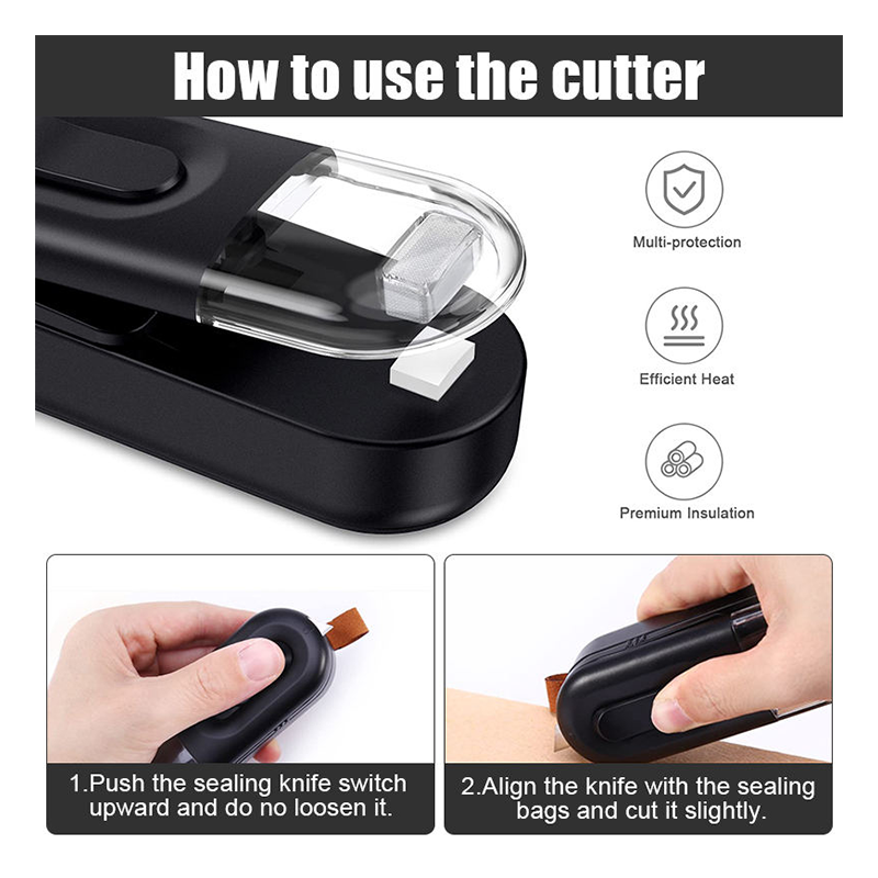 Portable 2-in-1 Snack Cutting and Sealing Machine, Easy to Understand Operation