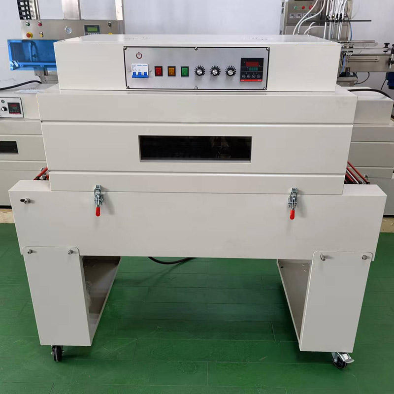 Auto plastic film packaging system shrink view.