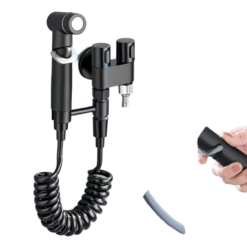Restroom Supplies Dual-Color Black Silver Bidet Spray for Toilets