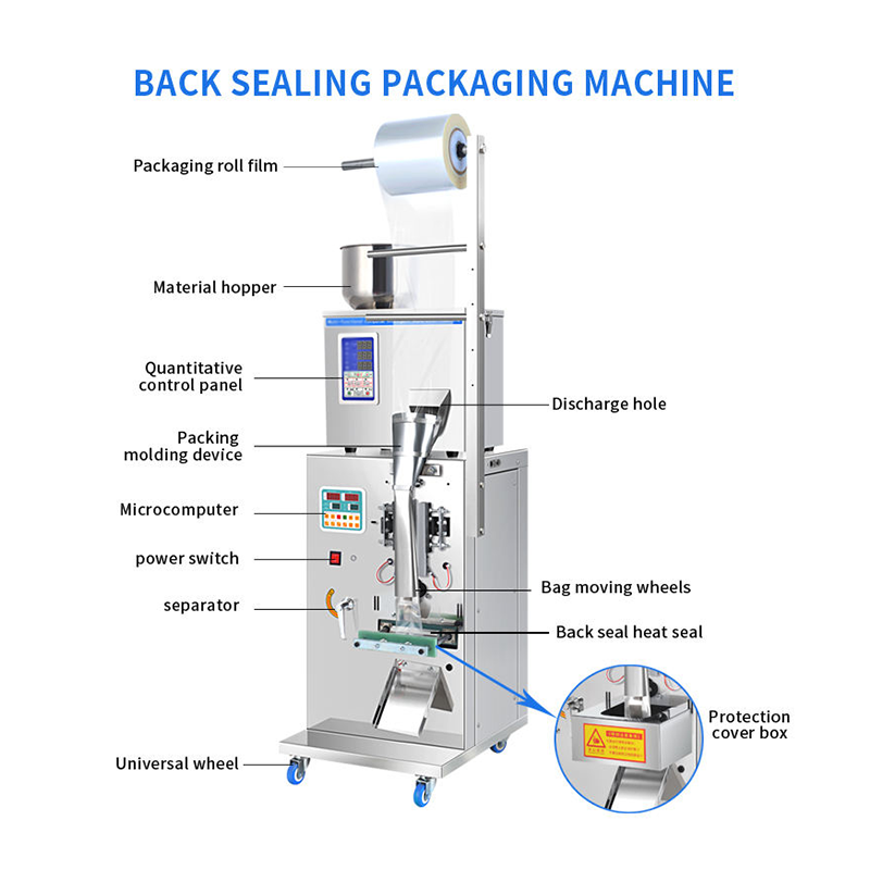 The small nut packaging machine ensures strong sealability of the bags.