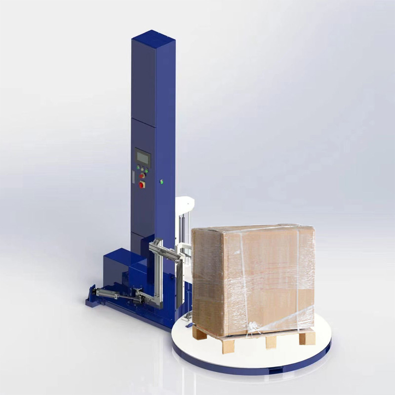 PLC system smart vertical pallet wrapper view.