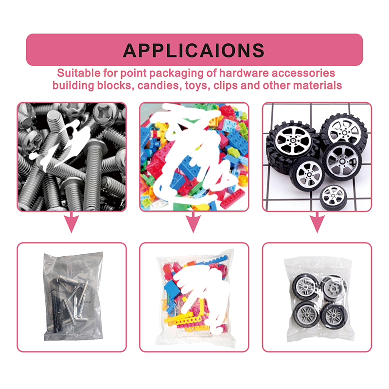 The toy parts packaging machine has minimal vibration during operation
