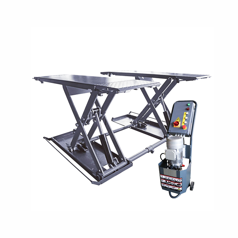 The workshop hydraulic shear lift uses electric hydraulic drive.