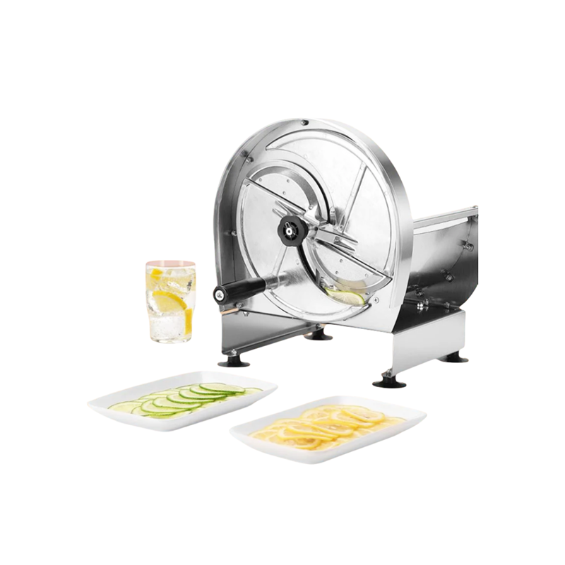 The manual multifunction slicer is made of 304 stainless steel.