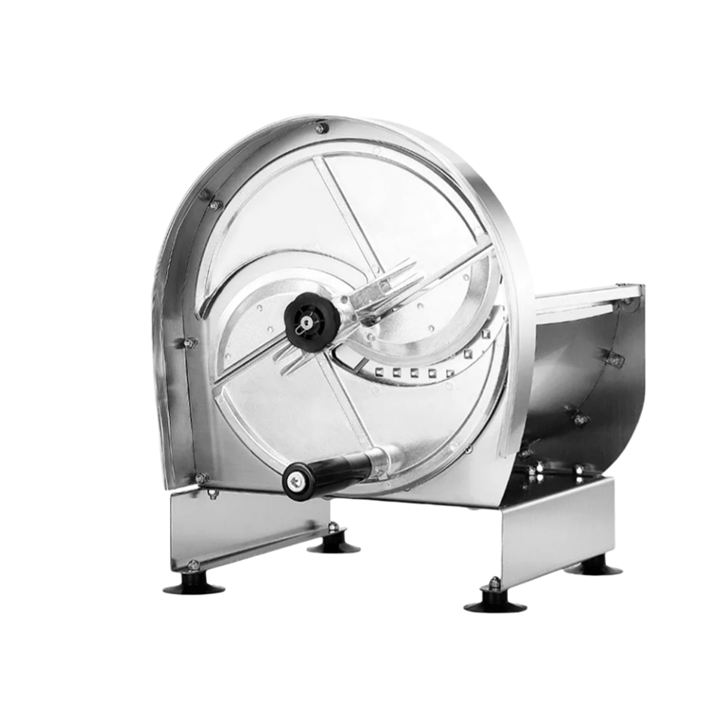 The manual multifunction slicer is equipped with sharp stainless steel blades