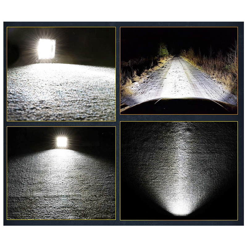 The rectangular truck lights provide a clear and wide illumination view.