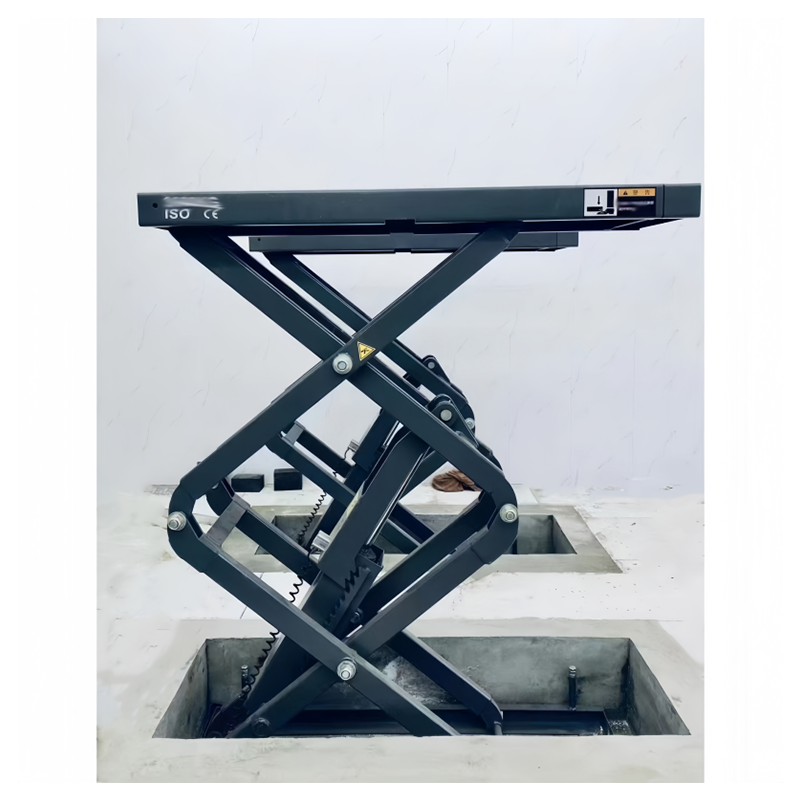 The heavy-duty hydraulic scissor lift uses a high-quality dual-cylinder hydraulic design.