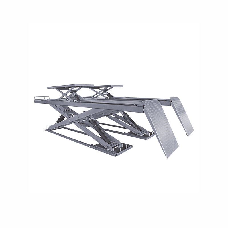 The ultra-thin scissor car lift uses a scissor-type lifting structure.