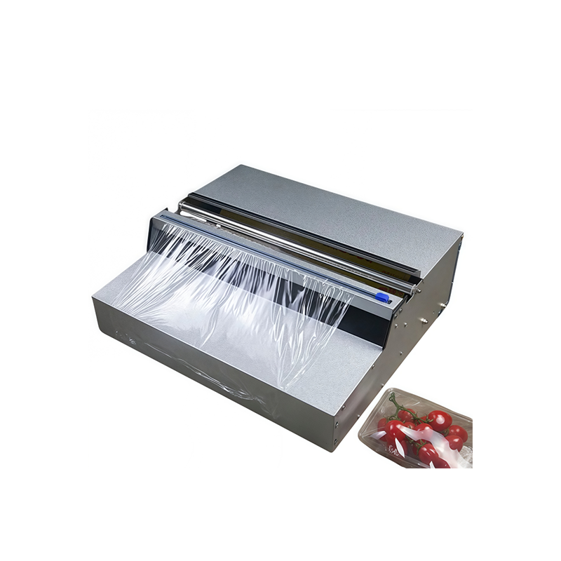 Desktop cling film packaging machine with a fully stainless steel body