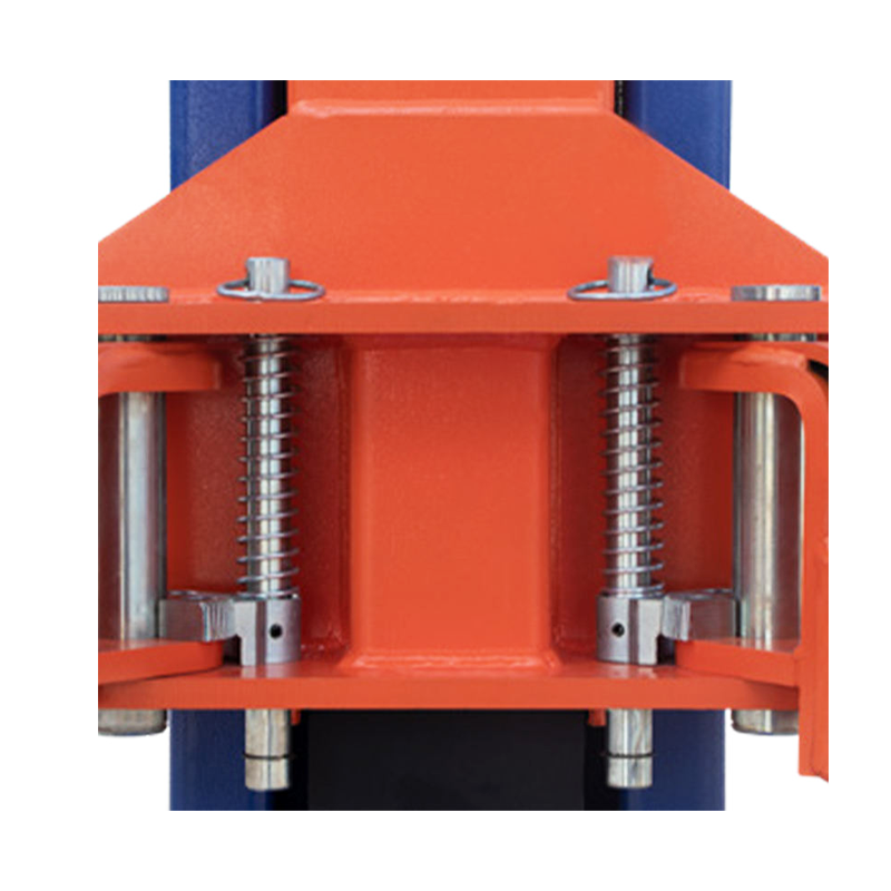 Hydraulically driven double-column lift with asymmetric design